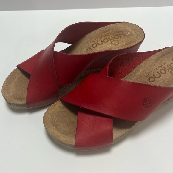 Wedge Sandals Cross Strap Leather Cork size 7.5 . Used - Picture 13 of 13